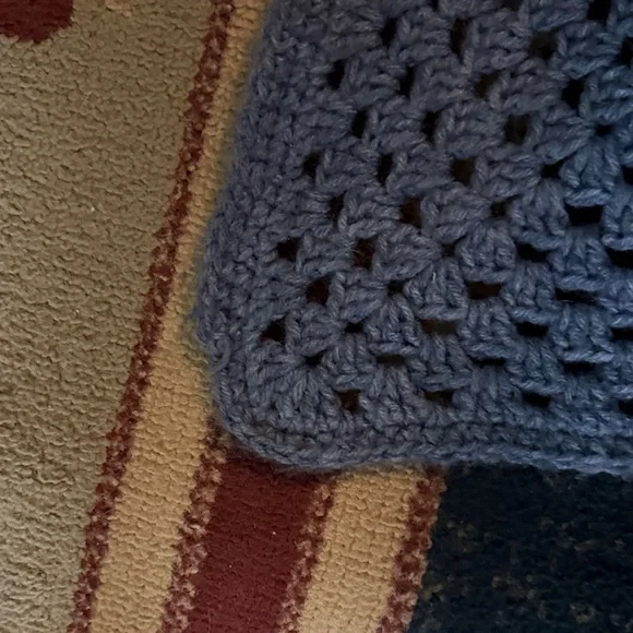 Large Cozy Blue Crochet Quilt - Picture 5 of 7